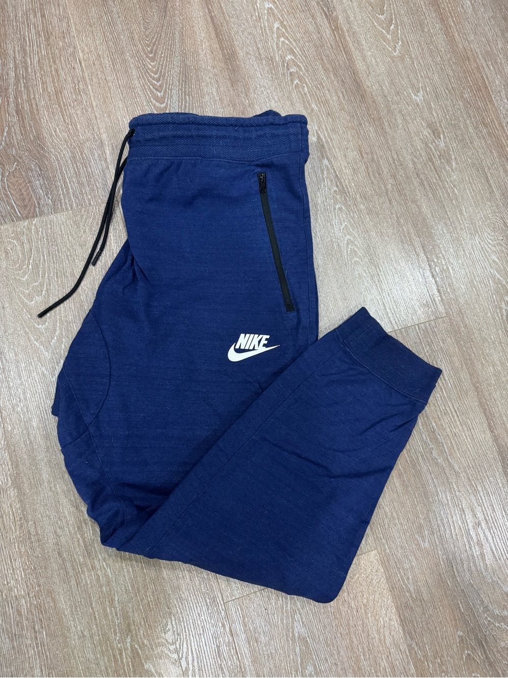 Nike Dark Blue Sweatpants with White Swoosh Tag
